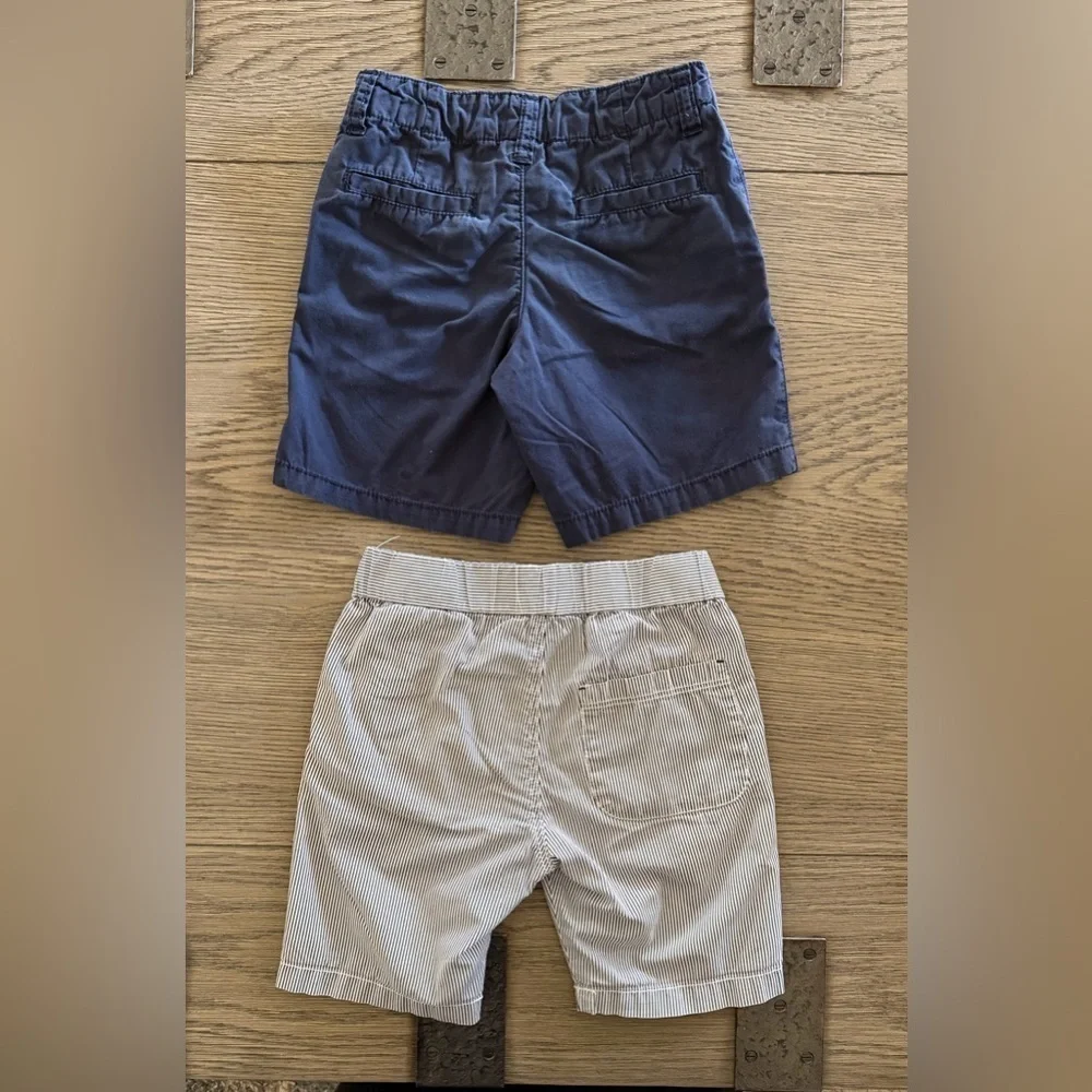 Boys Navy and Striped Shorts Set  Set of two